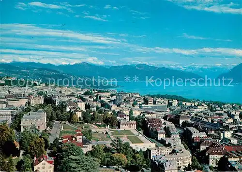 AK / Ansichtskarte Lausanne_VD Panorama Lac Leman et les Alpes vue aerienne Lausanne VD