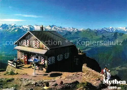 AK / Ansichtskarte Schwyz Bergrestaurant Grosser Mythen Fernsicht Alpenpanorama Schwyz