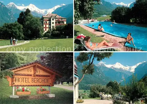 AK / Ansichtskarte Wilderswil Hotel Berghof Swimming Pool Terrasse Alpenblick Wilderswil