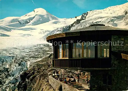 AK / Ansichtskarte Saas Fee Restaurant Berghaus Laengfluh Feegletscher Allalinhorn Wintersportplatz Alpen Saas Fee