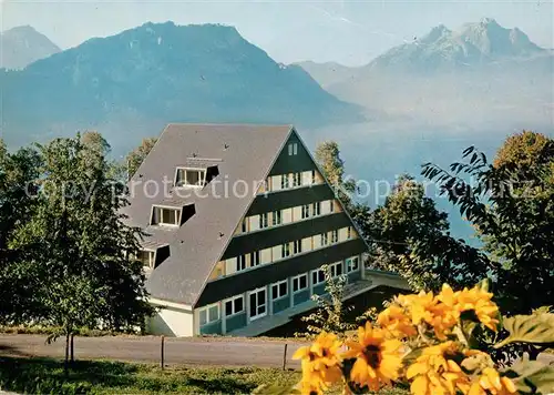 AK / Ansichtskarte Weggis_Vierwaldstaettersee Jugendhaus zum Aargauisches Blaukreuzheim Alpenpanorama Weggis_Vierwaldstaettersee