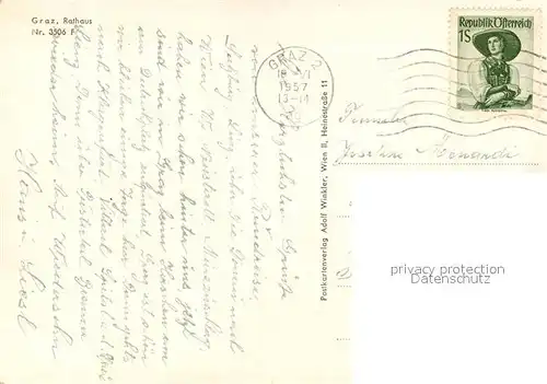 AK / Ansichtskarte Graz_Steiermark Rathaus Denkmal Graz_Steiermark