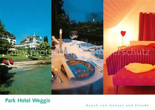 AK / Ansichtskarte Weggis_Vierwaldstaettersee Park Hotel Restaurant Fremdenzimmer Weggis_Vierwaldstaettersee