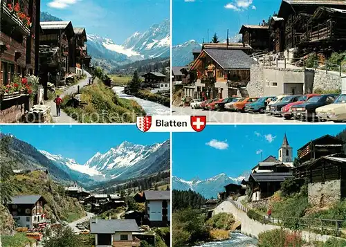 AK / Ansichtskarte Blatten_Naters Ortsmotive Kirche Panorama Loetschental Walliser Alpen Blatten_Naters