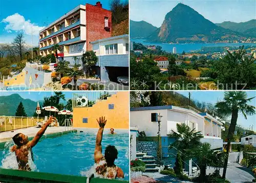 AK / Ansichtskarte Pregassona_Lugano Ferienhaus Appartementhaus Bella Vista Swimming Pool Luganersee Pregassona Lugano