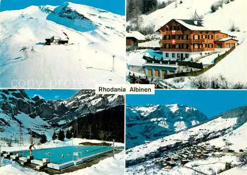 AK / Ansichtskarte Albinen_VS Berghotel Rhodania Freibad Gesamtansicht mit Alpenpanorama Albinen_VS