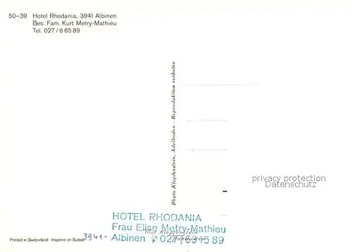 AK / Ansichtskarte Albinen_VS Berghotel Rhodania Freibad Gesamtansicht mit Alpenpanorama Albinen_VS