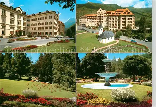 AK / Ansichtskarte Bad_Tarasp_Vulpera Hotel Schweizerhof Parkanlagen Brunnen Kapelle Bad_Tarasp_Vulpera