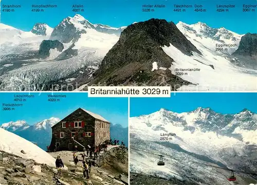 AK / Ansichtskarte Britanniahuette Berghuette Walliser Alpen Britanniahuette