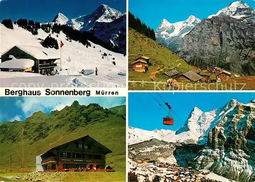 AK / Ansichtskarte Muerren_BE Pension Touristenlager Bergbahn Alpenpanorama Berner Alpen Muerren_BE