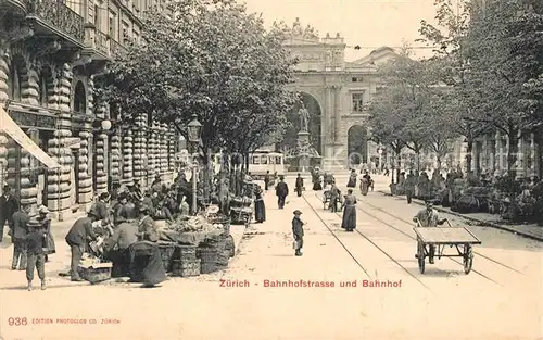 AK / Ansichtskarte Zuerich_ZH Bahnhofstrasse Bahnhof Zuerich_ZH