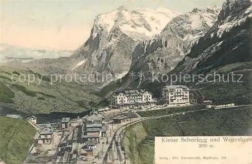 AK / Ansichtskarte Kleine_Scheidegg_Interlaken Wetterhorn Kleine_Scheidegg