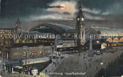 AK / Ansichtskarte Hamburg Hauptbahnhof Mondschein Hamburg