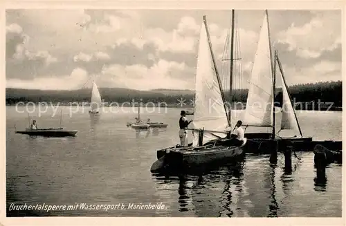 AK / Ansichtskarte Marienheide Bruchertalsperre Wassersport Marienheide
