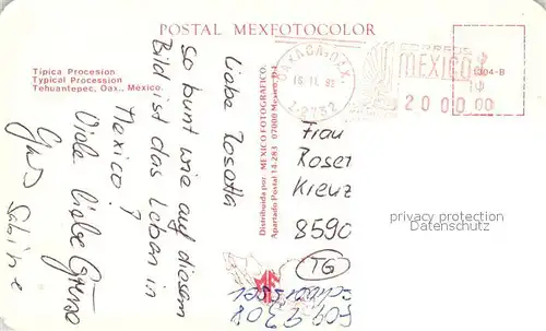 AK / Ansichtskarte Tehuantepec Prozession Tehuantepec