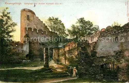 AK / Ansichtskarte Burg_Kynast Burghof Ruine  Burg_Kynast
