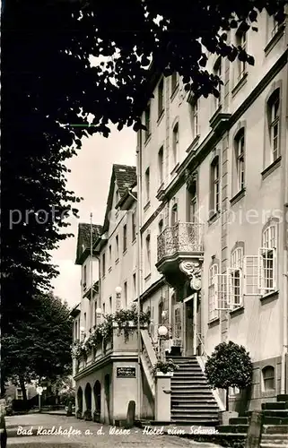 AK / Ansichtskarte Karlshafen_Bad Hotel zum Schwan Karlshafen_Bad