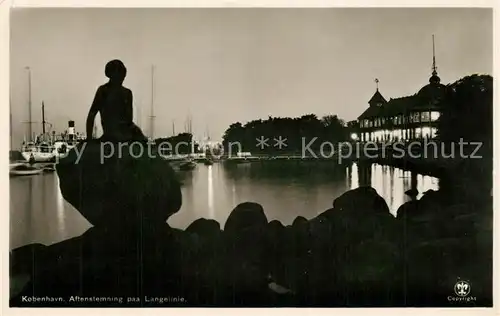 AK / Ansichtskarte Kobenhavn Abendstimmung Langelinie Kobenhavn