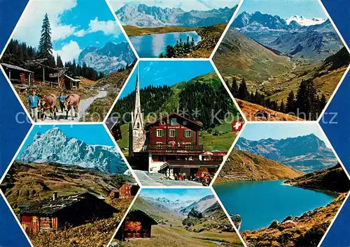 AK / Ansichtskarte St_Antoenien_GR Hotel Rhaetia Alm Berghaeuser Bergsee Alpenpanorama St_Antoenien_GR