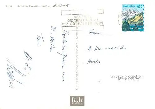 AK / Ansichtskarte St_Moritz_GR Skihuette Paradiso Alpenpanorama Bergbach Herbststimmung St_Moritz_GR