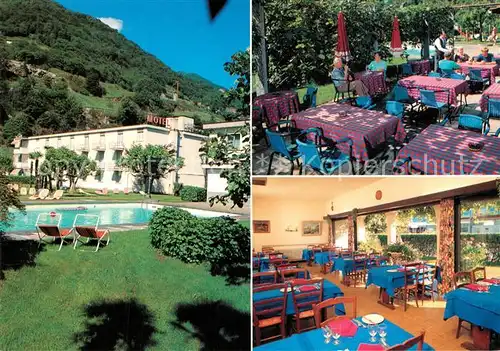 AK / Ansichtskarte Gordola Motel Ristorante Lago Maggiore Gartenterrasse Swimming Pool Gordola