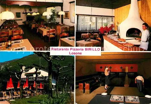 AK / Ansichtskarte Losone Ristorante Pizzeria Birillo Kegelbahn Gartenterrasse Losone