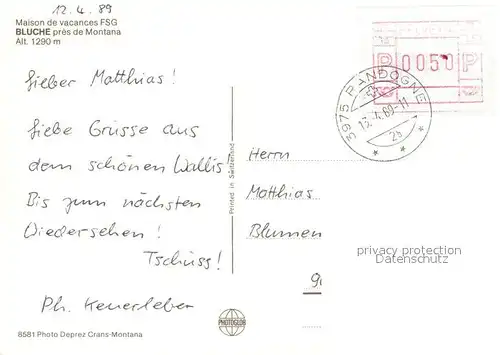 AK / Ansichtskarte Bluche_Randogne Maison de vacances FSG Bluche Randogne