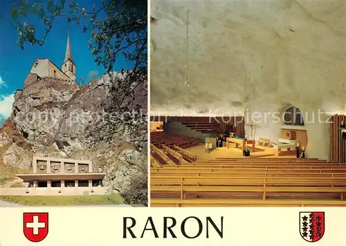 AK / Ansichtskarte Raron_VS Burgkirche und Felskirche St Michael Innenansicht Raron_VS