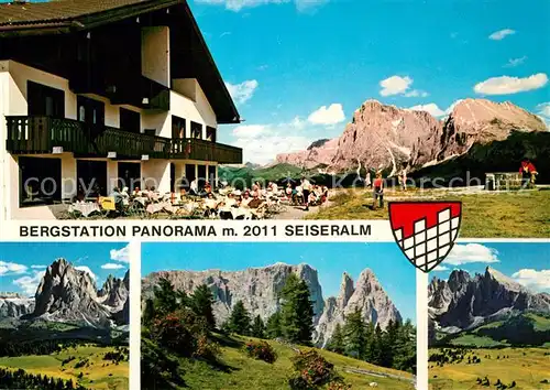 AK / Ansichtskarte Seiser_Alm Bergstation Panorama Landschaftspanorama Dolomiten Seiser_Alm