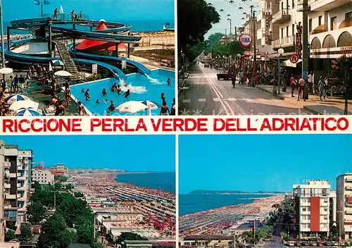 AK / Ansichtskarte Riccione Freizeitbad Strassenpartie Panorama Strand Hotels Riccione