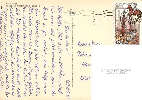 AK / Ansichtskarte Riccione Freizeitbad Strassenpartie Panorama Strand Hotels Riccione