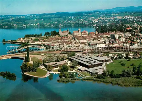 AK / Ansichtskarte Rapperswil_SG mit Technikum am Zuerichsee Fliegeraufnahme Rapperswil SG