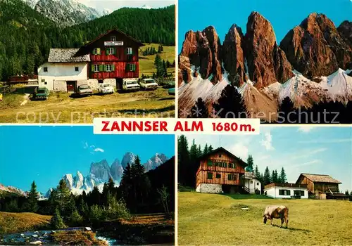 AK / Ansichtskarte Zanns_Villnoess Zannser Alm Landschaftspanorama Dolomiten Zanns Villnoess