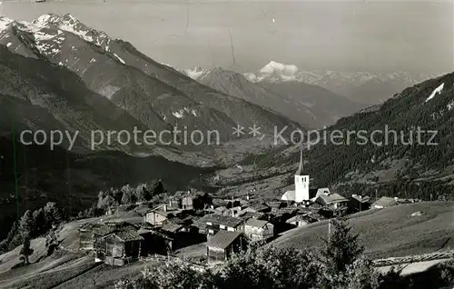 AK / Ansichtskarte Bellwald Panorama Kirche Weisshorn Bellwald