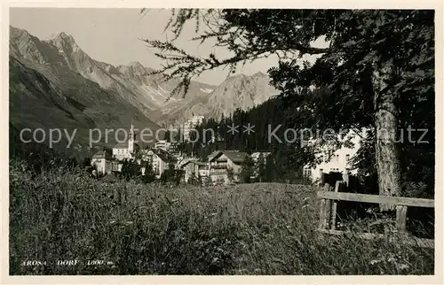 AK / Ansichtskarte Arosa_GR Panorama Kirche Arosa_GR