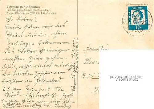 AK / Ansichtskarte Oberkirchen_Sauerland Berghotel Hoher Knochen Gaststube Oberkirchen_Sauerland