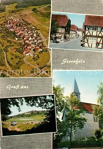 AK / Ansichtskarte Stornfels Fliegeraufnahme Fachwerkhaeuser Panorama Kirche Stornfels
