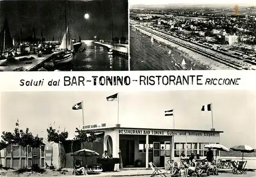 AK / Ansichtskarte Riccione Hafenpartie Fliegeraufnahme Restaurant Bar Tonino Riccione