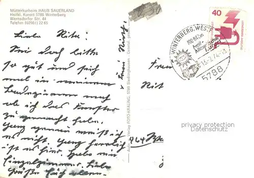 AK / Ansichtskarte Winterberg_Hochsauerland Mutterkurheim Haus Sauerland Winterberg_Hochsauerland