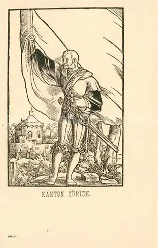 AK / Ansichtskarte Zuerich_ZH Fahnentraeger Illustration Zuerich_ZH