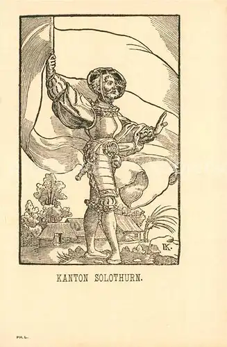 AK / Ansichtskarte Solothurn Fahnentraeger Illustration Solothurn