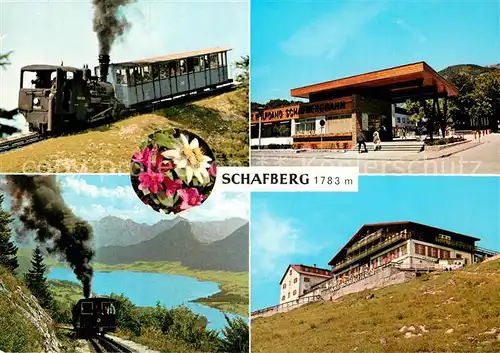 AK / Ansichtskarte Schafberg_Salzkammergut Zahnradbahn Berghotel Restaurant Talstation Schafbergbahn Schafberg Salzkammergut