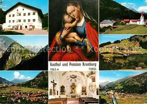 AK / Ansichtskarte Kronburg_Tirol Gasthof Pension Kronburg Wallfahrtskirche Gnadenbild Kronburg Tirol