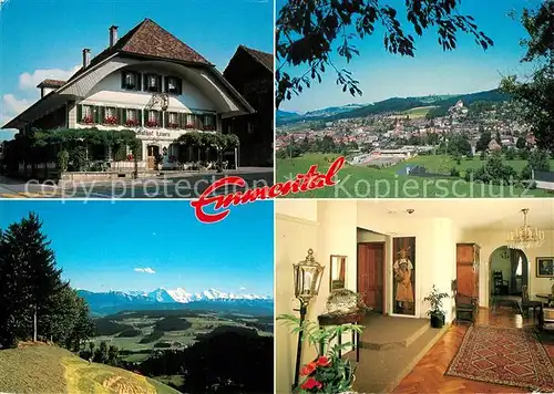 AK / Ansichtskarte Worb_BE Romantik Hotel Loewen Landschaftspanorama Alpen Worb_BE