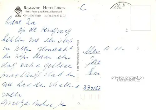 AK / Ansichtskarte Worb_BE Romantik Hotel Loewen Landschaftspanorama Alpen Worb_BE