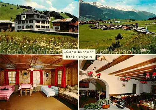 AK / Ansichtskarte Breil_Surselva Gasthaus Pension Casa Mirella Landschaftspanorama Alpen Breil Surselva