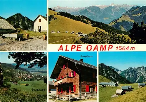 AK / Ansichtskarte Beschling Alpe Gamp Berghaus Alpenpanorama Beschling
