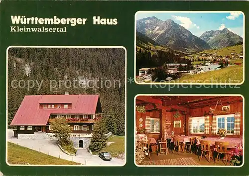 AK / Ansichtskarte Hirschegg_Kleinwalsertal_Vorarlberg Jugend  und Freizeitheim Wuerttemberg Haus Gaststube Alpenpanorama Hirschegg_Kleinwalsertal