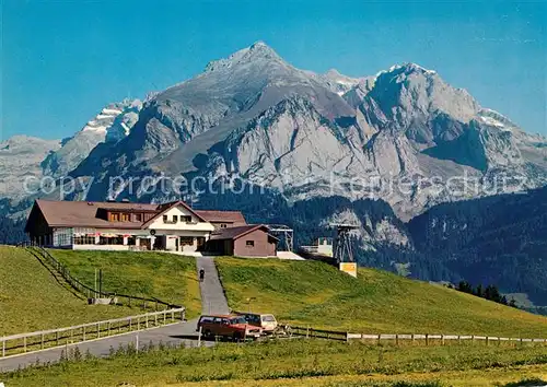 AK / Ansichtskarte Wildhaus_SG Restaurant Oberdorf Alpenpanorama Wildhaus SG