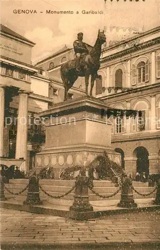 AK / Ansichtskarte Genova_Genua_Liguria Denkmal Garibaldi Genova_Genua_Liguria